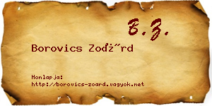 Borovics Zoárd névjegykártya